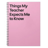 Cahier Drôle Attendu par l'Enseignant (Devant)
