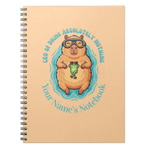 Cahier drôle de Capybara Frog PDG de Faire Rien