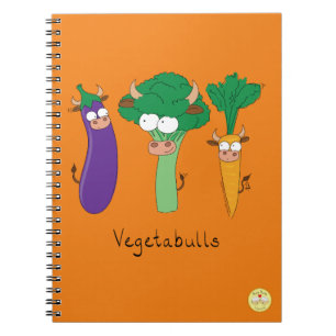 Cahier drôle de légumes taureaux Vegetabulls