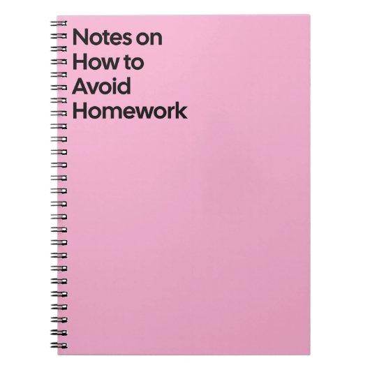 Cahier drôle pour éviter les devoirs (Devant)