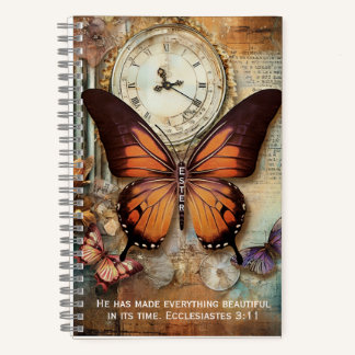 Cahier Ecclésiaste 3:11 Papillon Horloge