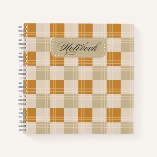 Cahier élégant à carreaux d'automne (Devant)
