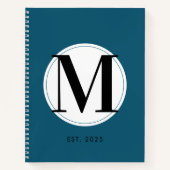 Cahier élégant à monogramme bleu  (Devant)