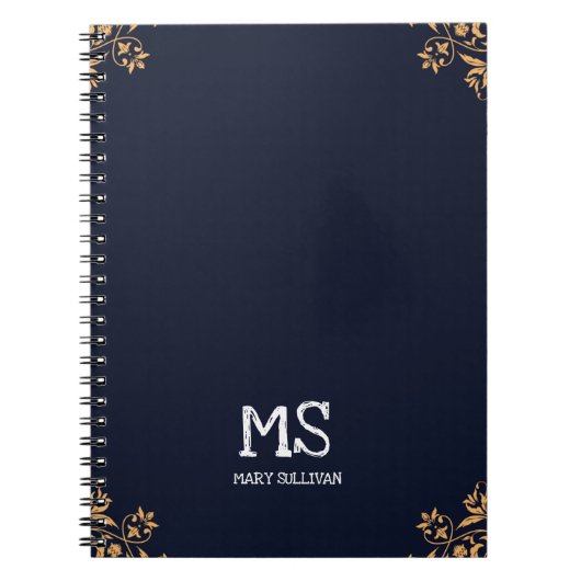 Cahier élégant avec monogramme pour elle (Devant)
