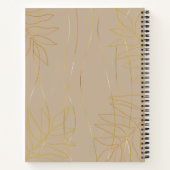Cahier Élégant Beige et Feuille d'Or (Dos)