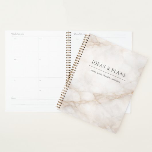 Cahier élégant en marbre pour notes et journal int (Devant avec enveloppe)