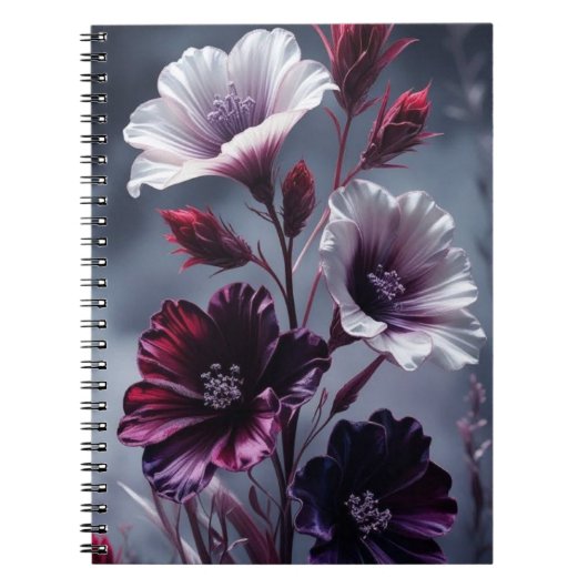 Cahier Élégant Fleurs Sombres (Devant)