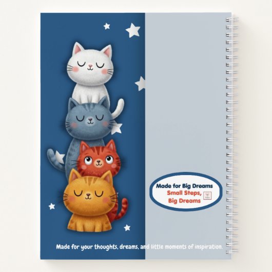 Cahier empilable Chat Mignon | Journal Spirale Est (Dos)
