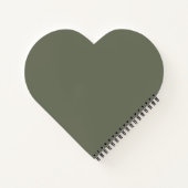 Cahier en forme de cœur vert mousse (Dos)