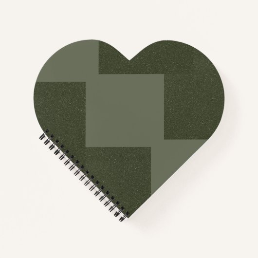 Cahier en forme de cœur vert mousse (Devant)