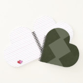 Cahier en forme de cœur vert mousse (Intérieur)