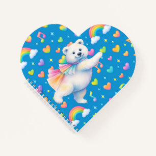 Cahier en forme de cœur Zarah Dancing Polar Bear
