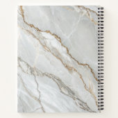 Cahier en marbre blanc or doré (Dos)