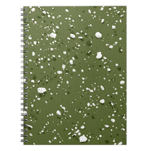 Cahier en marbre vert olive