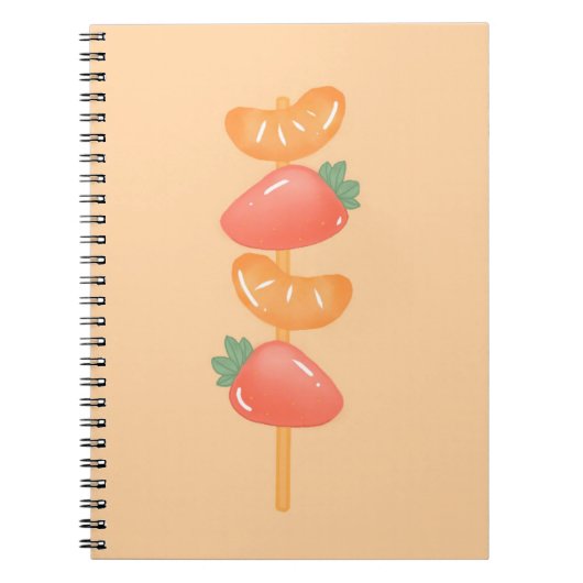 Cahier en spirale - brochette de fruits (Devant)