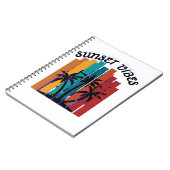 Cahier en spirale graphique Rétro Palm Trees Vibes (Côté gauche)