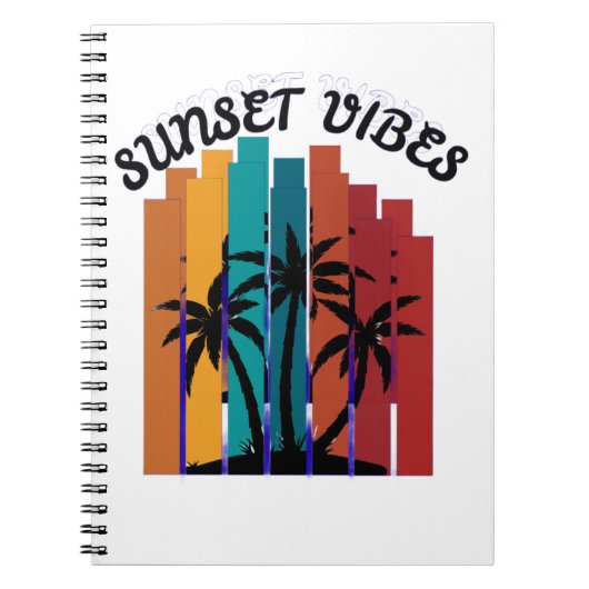 Cahier en spirale graphique Rétro Palm Trees Vibes (Devant)