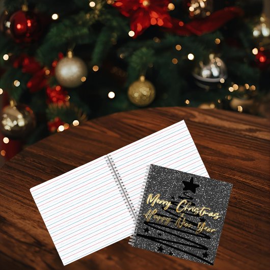 Cahier en spirale noir brillant