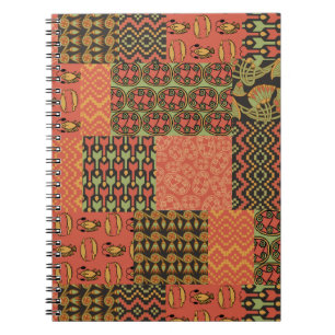 Cahier en spirale tribal égyptien faux patchwork
