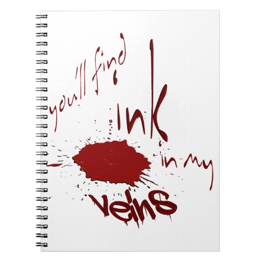 Cahier Encre dans mes veines (Devant)