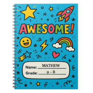 Cahier Enfant Incroyable – Nom et Niveau Personnal