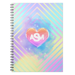 Cahier entièrement réglé avec monogramme magique H