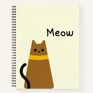 Cahier Esthétique au Chat Brun Mignon Miaou