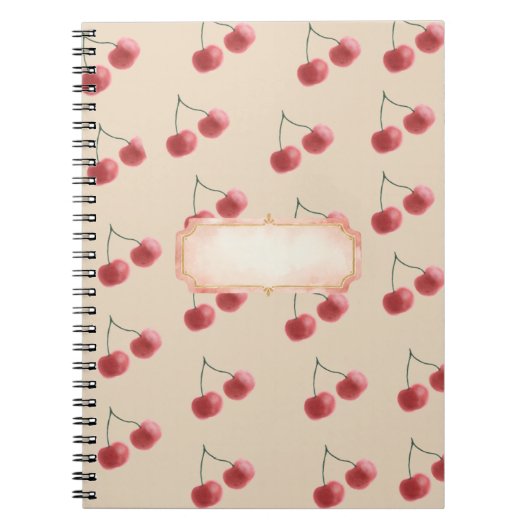 Cahier esthétique cerise rouge 📓 (Devant)