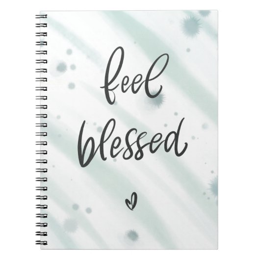 Cahier Feel Blessed | Citation Bleu Vert (Devant)