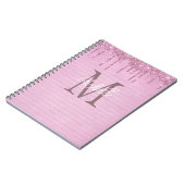 Cahier Féminin avec Nom en Monogramme et Paillette (Côté gauche)