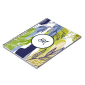 Cahier Feuilles Vert Lime Navy Bohème (Côté gauche)