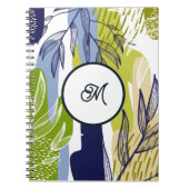 Cahier Feuilles Vert Lime Navy Bohème (Devant)