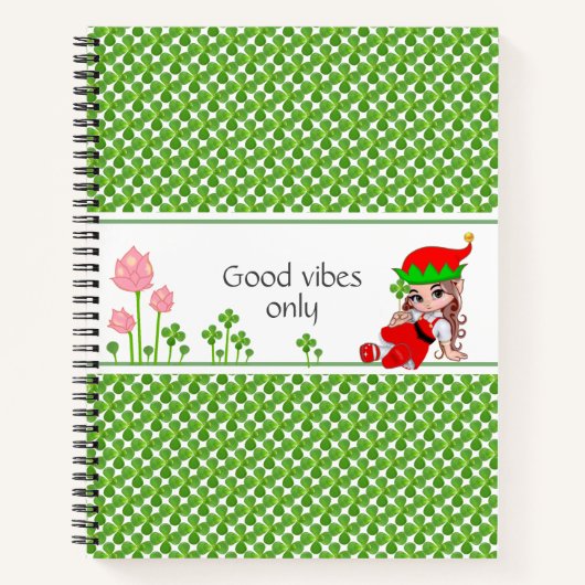 Cahier Feuilles Vertes Arbre de Jade et Fée (Devant)