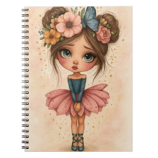 Cahier Fille Ballerine Fleurie (Devant)