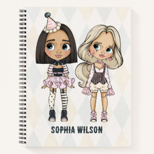 Cahier Fille Harlequin Rose École de Cirque