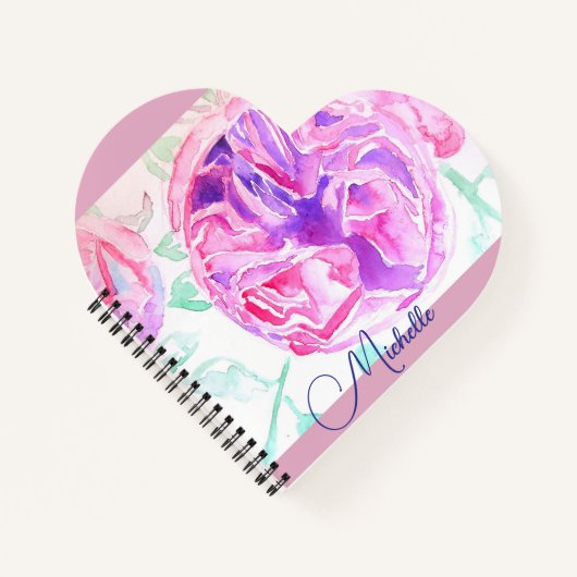 Cahier Fille Lilac Rose Aquarelle Rose Clair (Devant)