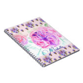 Cahier Fille Lilas Aquarelle Rose Pâle (Côté Droit)