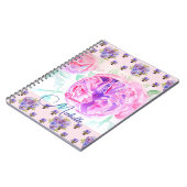 Cahier Fille Lilas Rose Aquarelle Rose (Côté gauche)
