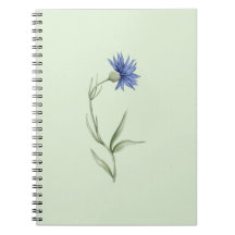 Cahier Fleur Bleue Esthétique Vert