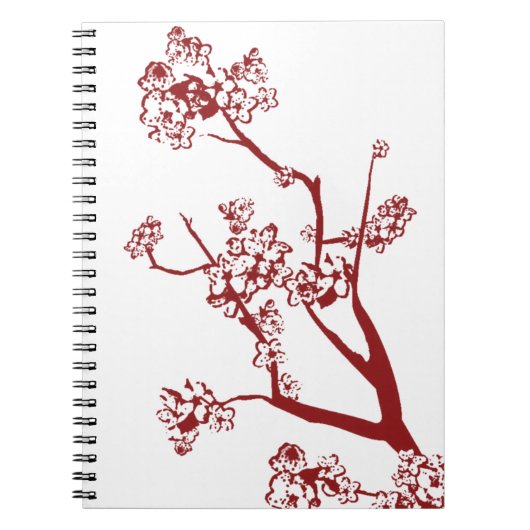 Cahier Fleur de Cerisier Rouge (Devant)