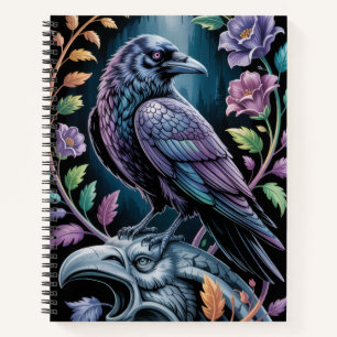 Cahier Fleur Gothique Corbeau Dark Academia Cadeau