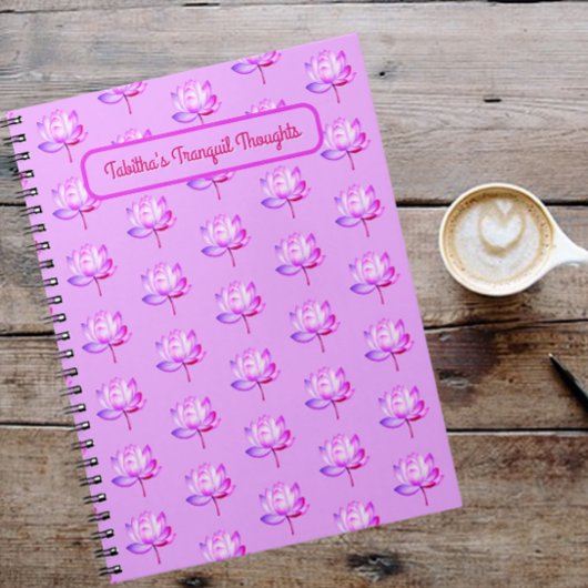 Cahier Fleurs de Lotus Fond Lavande
