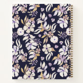 Cahier Fleurs Or Marine (Dos)