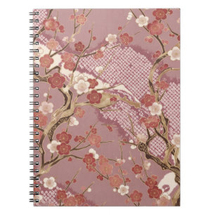 Cahier floral à motif de kimono japonais à fleurs