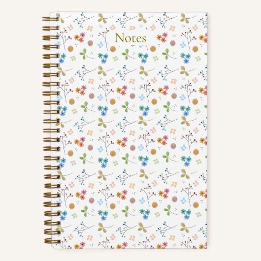 Cahier floral aquarelle - Jaune (Recto)