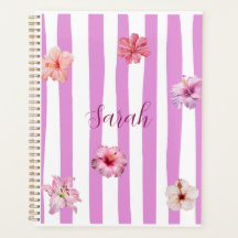 Cahier floral aquarelle lavande personnalisé