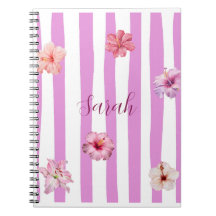 Cahier floral aquarelle lavande personnalisé
