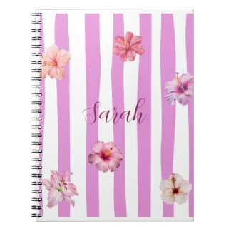 Cahier floral aquarelle lavande personnalisé