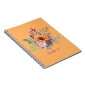 Cahier Floral Aquarelle Ton Péché de Pêche Doux (Côté Droit)