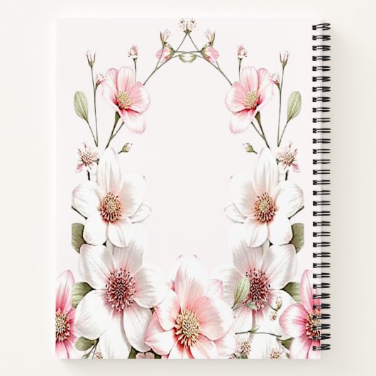 Cahier floral blanc rose élégant (Dos)